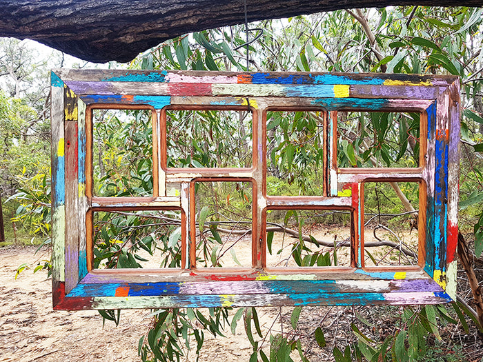 Wombat Happy Frame a Boho Chic Funky Colourful Picture Frame with 8 photos.