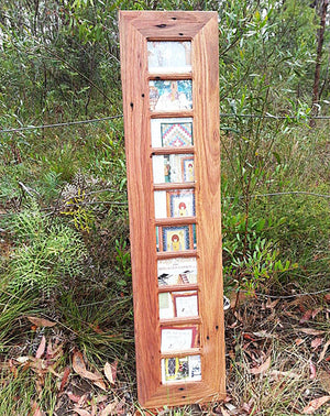 Multi-opening Recycled Timber Family Album Frame Australian made in Brown Gum