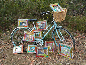 Bike and Happy Coloured Picture Frames Eco Friendly Boho Chic Style Single Picture Frames