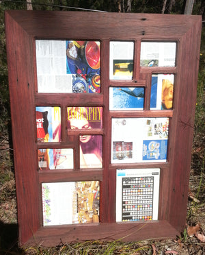 Multi picture wall frame handmade using Eco Friendly Salvaged Timber at Wombat Frames