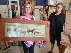 Panorama Sized Custom Made Photo Frame in Australian Recycled Timber Brown Gum