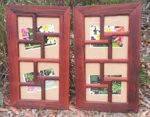 Recycled Timber Photo Frames for 8 pictures in red gum timber and hand made in Australia 