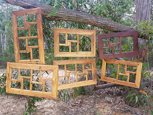 5 opening and 8 opening popular Eco Friendly Recycled Timber Australian multi photo frames at Wombat Frames